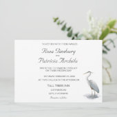 Grote Blauwe Reiger Uitnodiging (Staand voorkant)