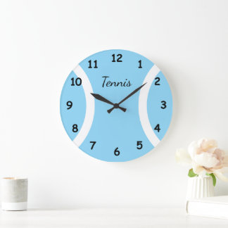 Grote blauwe ronde tennisbal sporten wandklok klok
