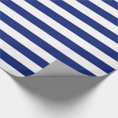 Grote blauwe strepen cadeaupapier (Hoek)