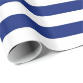 Grote blauwe strepen cadeaupapier (Rol Hoek)