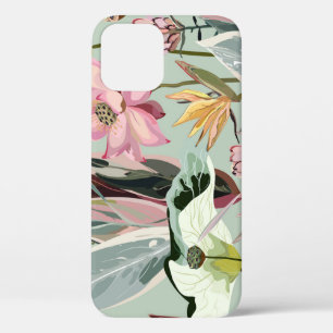 Grote bloemen bloemillustratie iPhone 12 hoesje