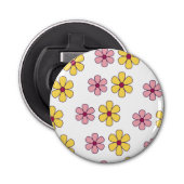 Grote bloemen patroon bevestigen button flesopener (Voorkant)