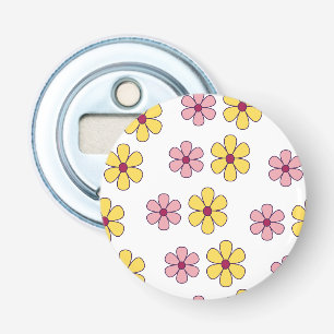 Grote bloemen patroon bevestigen button flesopener