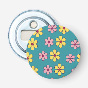 Grote bloemen patroon bevestigen button flesopener