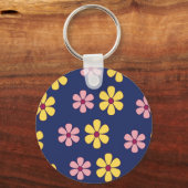Grote bloemen patroon bevestigen sleutelhanger (Voorkant)