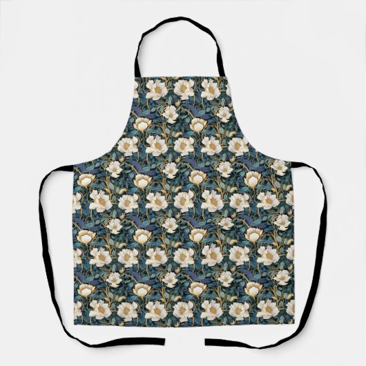 Grote bloemen William Morris geïnspireerd all-over Schort (Voorkant)