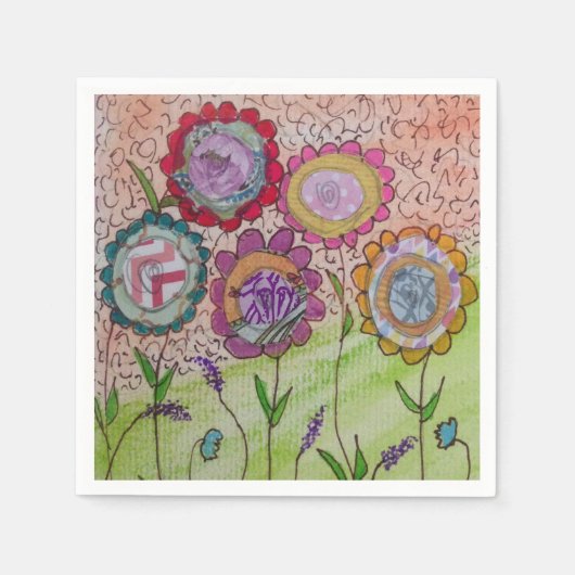 Grote Bloemenservetten Servet (Voorkant)