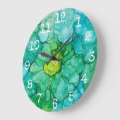 Grote "Blue-Greens Flowers" Klok (Hoek)