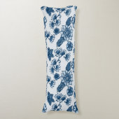 Grote Boho Flowers Classic Blue Lichaamskussen (Voorkant Verticaal)