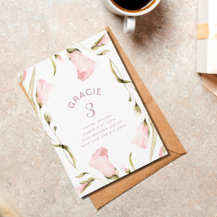 Grote boho Wildflower Birthday Party Girl Kaart