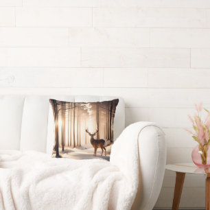 Grote bok in het winterbos kussen