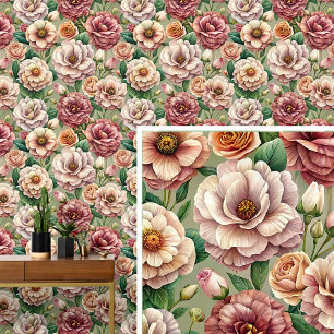 Grote Bold & Mooie Roze Mauve Sinaasappel Cream Behang