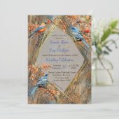 Grote bomen, Herfstbladeren & Blauwvogels. Kaart (Staand voorkant)