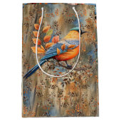 Grote bomen, Herfstbladeren & Blauwvogels. Medium Cadeauzakje (Voorkant)