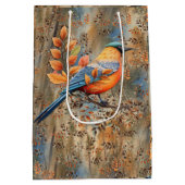 Grote bomen, Herfstbladeren & Blauwvogels. Medium Cadeauzakje (Achterkant)