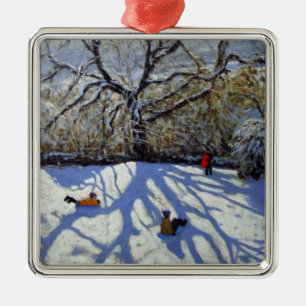 Grote boom en tobogganers Youlgreave Metalen Ornament