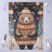 Grote Bos Beer Bloemen Decoupage Tissuepapier (Craft)