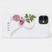 Grote botanische monogram R Naam Aanpassing Case-Mate iPhone Case (Achterkant (horizontaal))