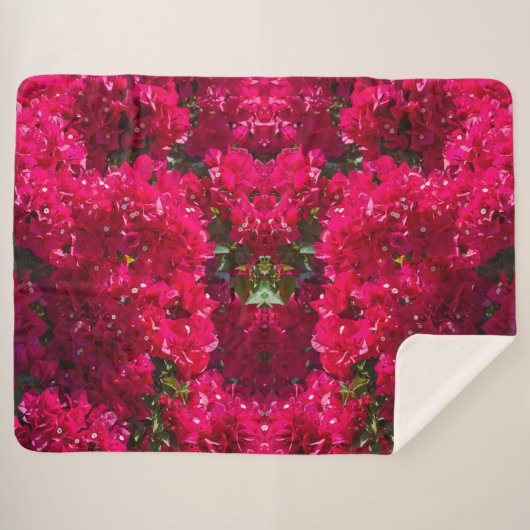 Grote Bougainvillea Sherpa Blanket Deken (Voorkant (horizontaal))