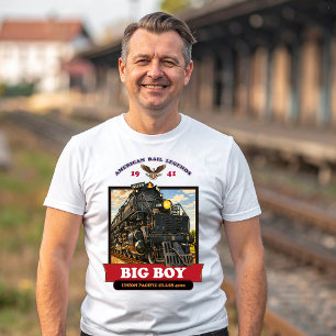 Grote Boy 4014 Stoomlocomotief Retro Illustratie T-shirt