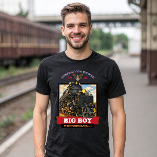 Grote Boy 4014 Stoomlocomotief Vintage Illustratie T-shirt