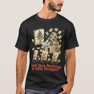 Grote Boze Draak Mahjong-tegel T-shirt