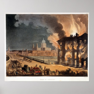 Grote Brand in Londen Poster