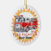 Grote brandweerman brandweerman keramisch ornament (Rechts)