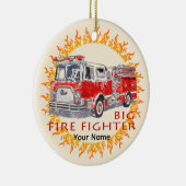 Grote brandweerwagen brandweerman ornament (Rechts)