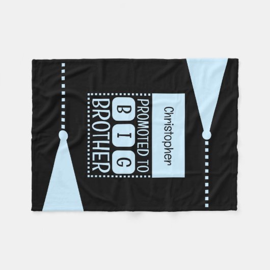 Grote broer aangepaste naam zwart blauw fleece deken (Voorkant (Horizontaal))
