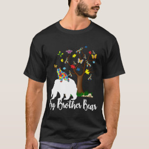 Grote Broer Beer Autisme Bewustzijn Liefde Steun T-shirt