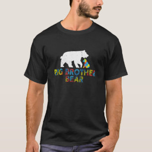 Grote Broer Beer Autisme Bewustzijn Trots Autisme T-shirt