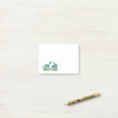 Grote broer dinosaur cartoon diersibling post-it® notes (Op bureau)