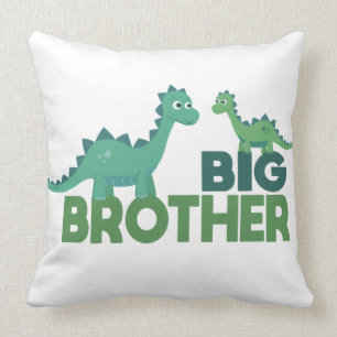 Grote broer dinosaur jongens kamerdecor kussen