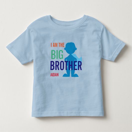 Grote broer gepersonaliseerde superheld Silhouette Kinder Shirts (Voorkant)