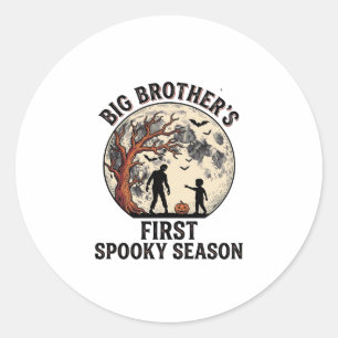 Grote Broer Halloween Eerste Griezelige Seizoen Vi Ronde Sticker