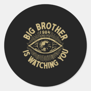 Grote Broer Houdt Je In De Gaten Ronde Sticker