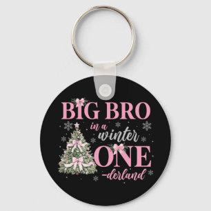 Grote broer in een winter Onederland verjaardagsme Sleutelhanger
