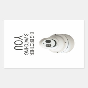Grote broer kijkt naar je rechthoekige sticker