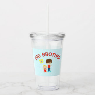 Grote broer met kleine zusje gepersonaliseerd acryl drinkbeker