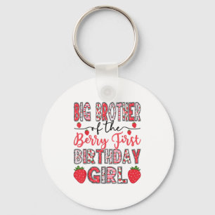 Grote broer van de Berry First Birthday Girl Straw Sleutelhanger