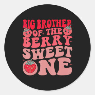 Grote Broer Van De Bes Smaakvolle Eén Aardbei Ronde Sticker