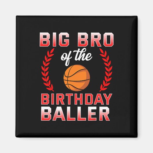 Grote broer van de jarige Bysketbyll Bday Magneet (Voorkant)