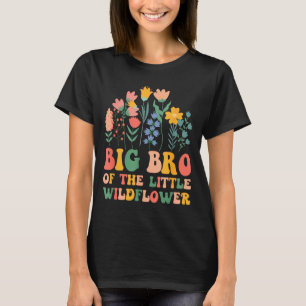 Grote broer van de kleine wilde bloem baby verjaar t-shirt