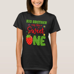 Grote broer van de verjaardag een aardbei 1e fru t-shirt