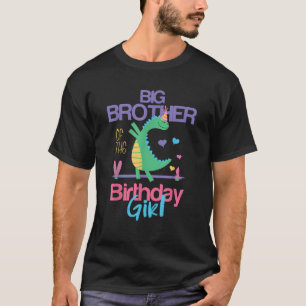Grote broer van de verjaardag meisje dinosaurus ma t-shirt