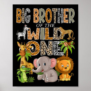 Grote Broer Van The Wild One 1e Verjaardag Jongen Poster