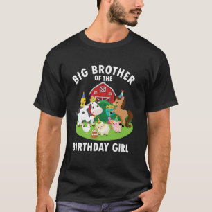 Grote Broer Van Verjaardagsmeisje Boerderij Dieren T-shirt