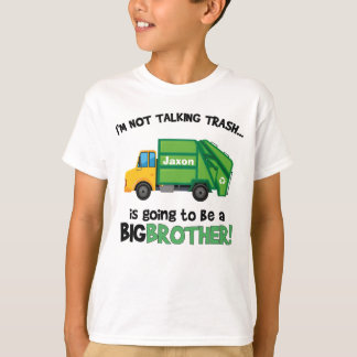 grote broer voor vuilniswagen zwangerschap kondigt t-shirt