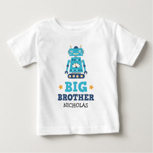 Grote broers t-shirt met retro robot en naam